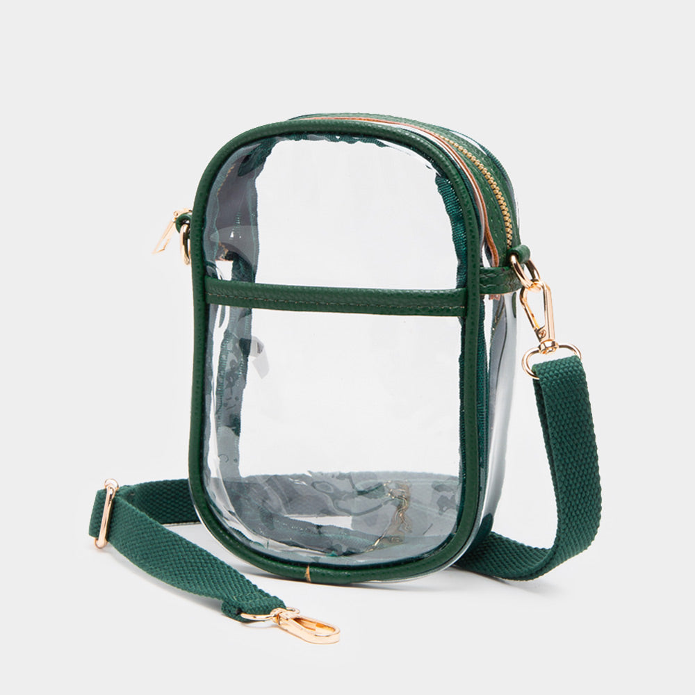 The Marty- Solid Faux Leather Clear Crossbody Bag- 9 COLORS AVAILABLE!!