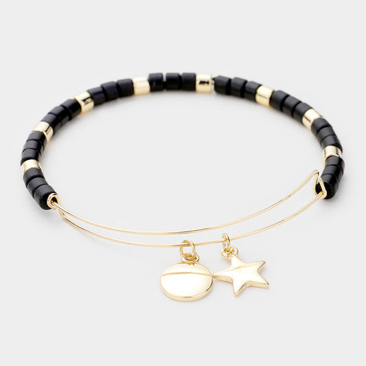 Star Metal Charm Bead Bracelet