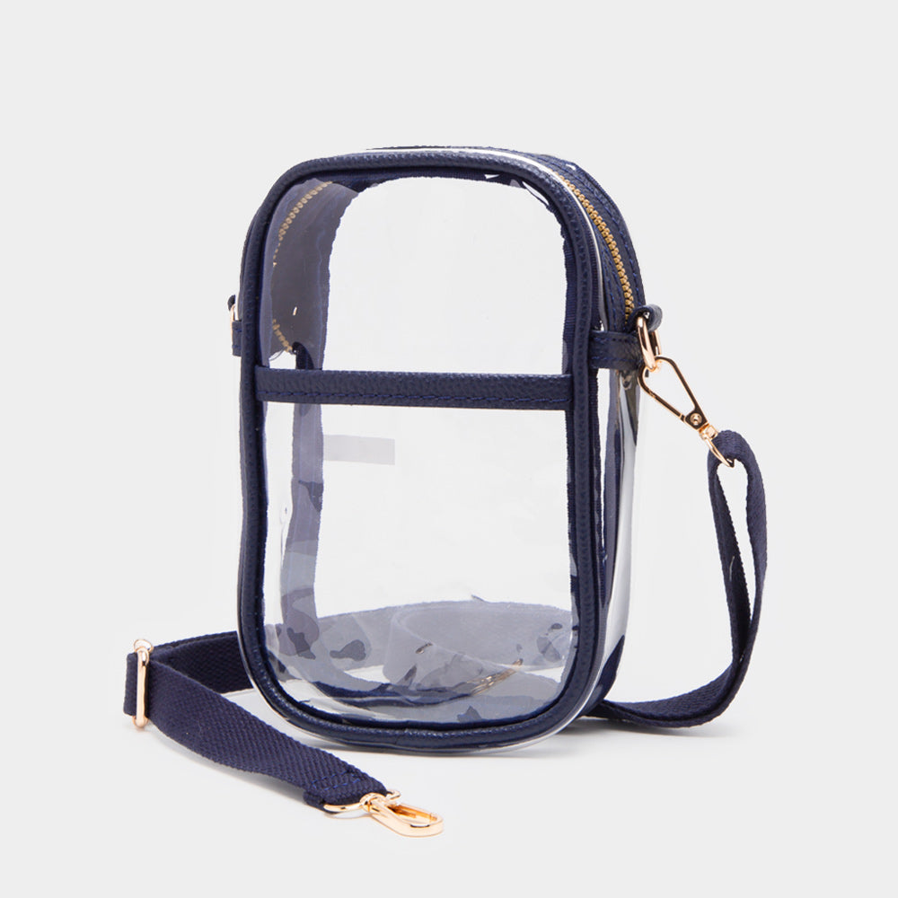 The Marty- Solid Faux Leather Clear Crossbody Bag- 9 COLORS AVAILABLE!!