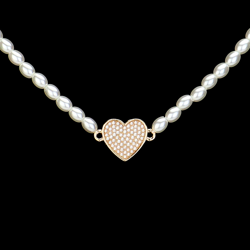 Pearl Heart Pendant Necklace