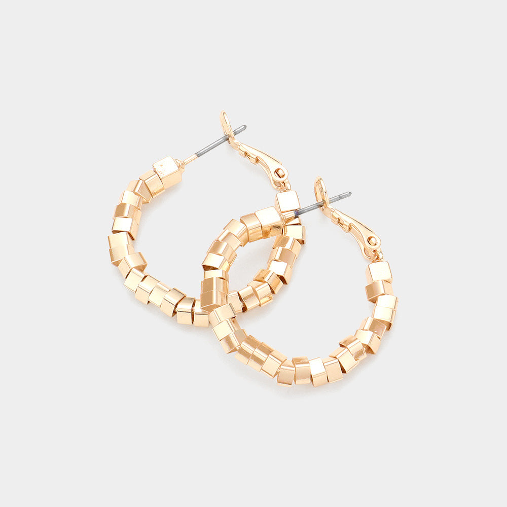 Metal Nugget Hoop Earrings