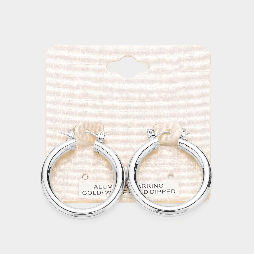 1.25" Gold Dipped Aluminum Pin Catch Hoop Earrings- 2 COLORS AVAILABLE!!