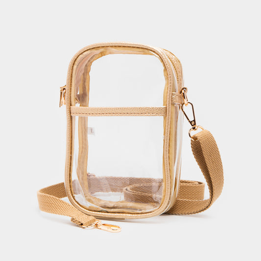 The Marty- Solid Faux Leather Clear Crossbody Bag- 9 COLORS AVAILABLE!!