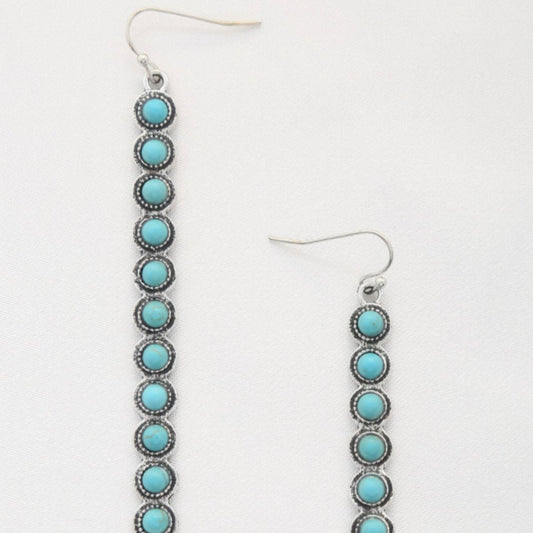 Western Round Bead Metal Dangle Earring