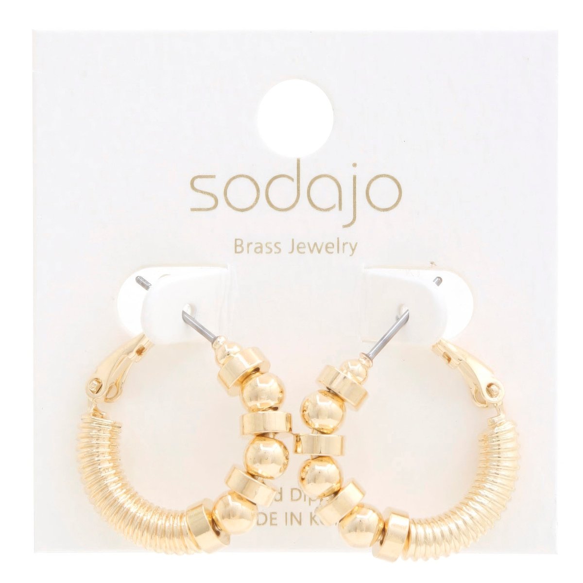 Ball Bead Gold Dipped Hoop Earring