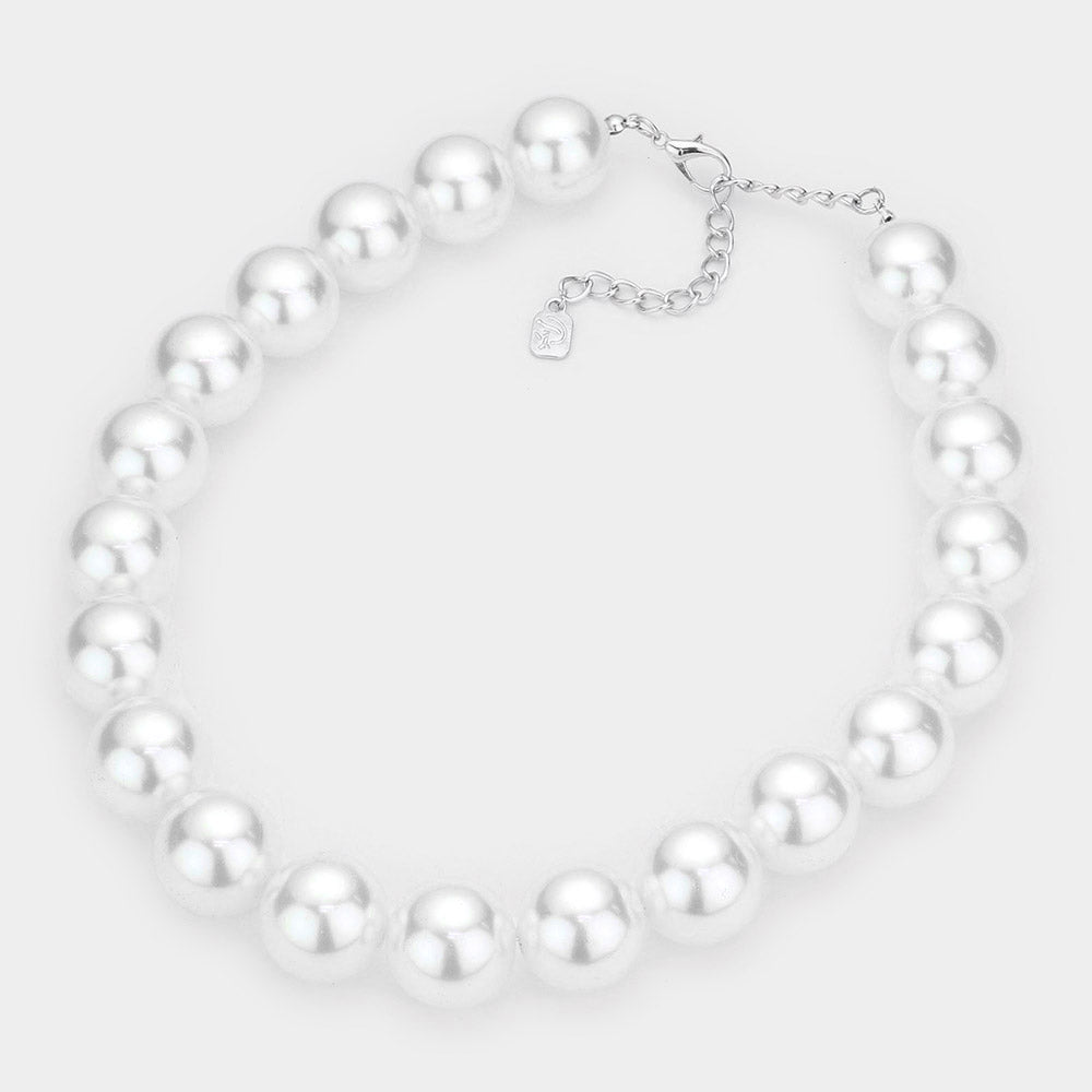 Oversized Pearl Necklace with Dangle Earrings- 3 COLORS AVAILABLE!!