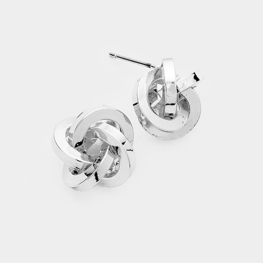 Metal Knot Stud Earrings