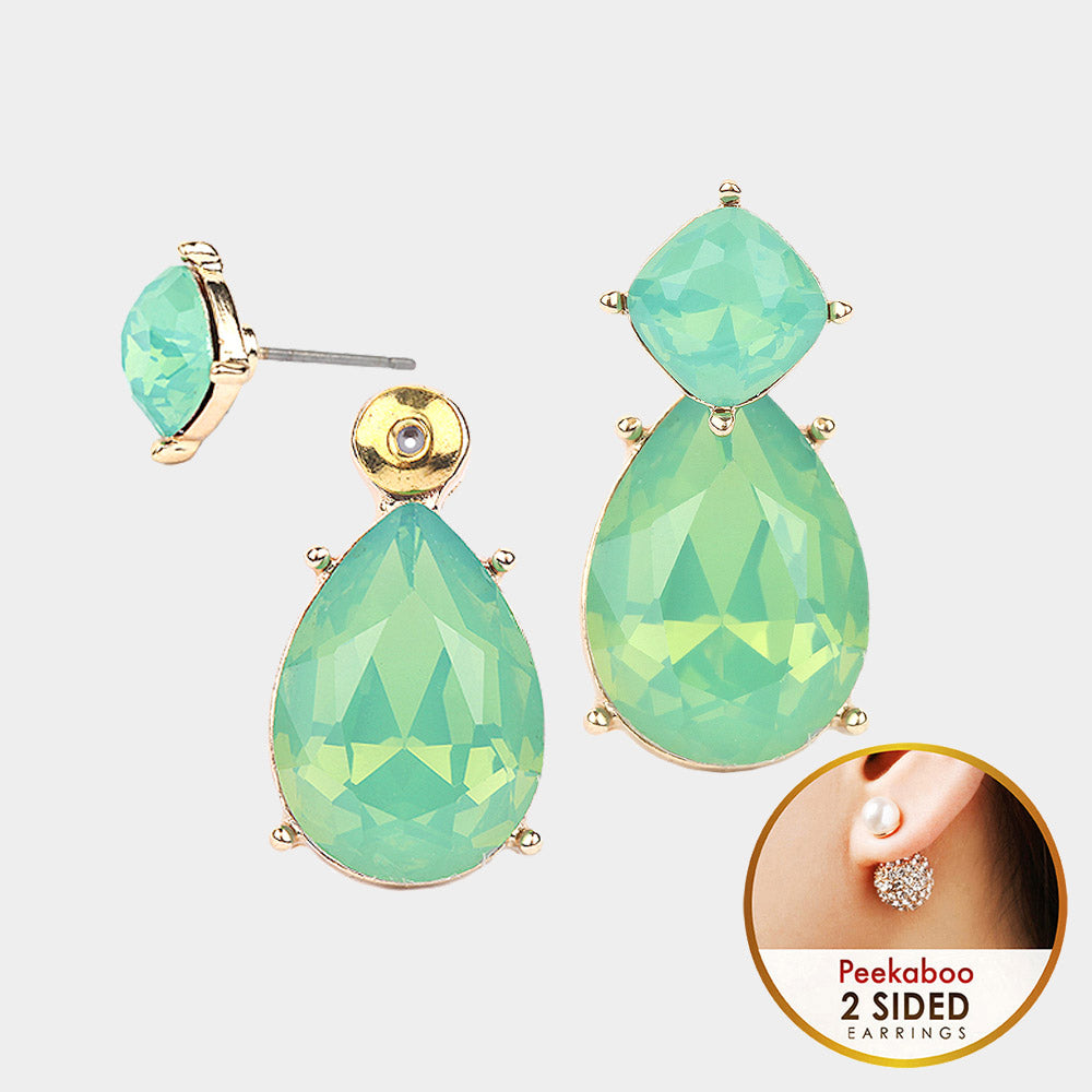 Double-sided Peekaboo Glass Droplet Earrings