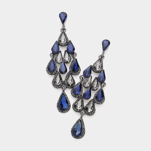 Glass Crystal Chandelier Evening Earrings- 8 COLORS AVAILABLE!!