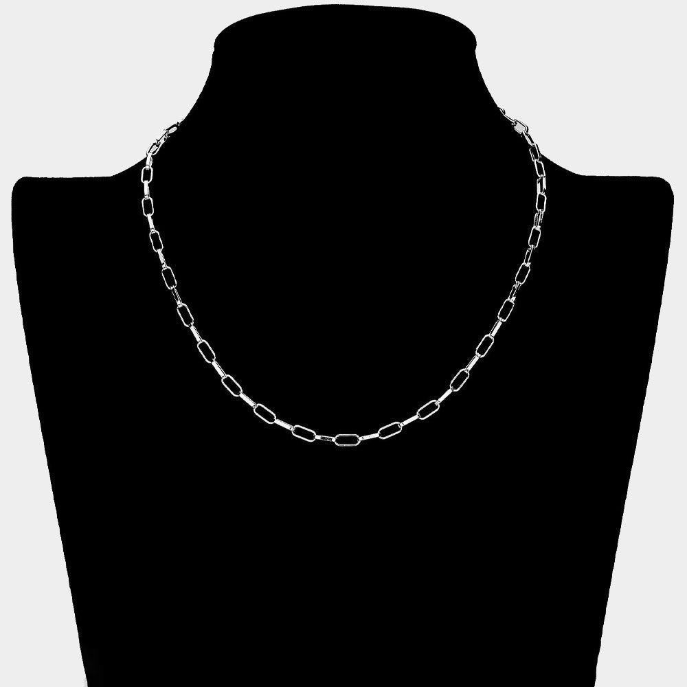 Metal Paperclip Chain Necklace- 2 COLORS AVAILABLE!!