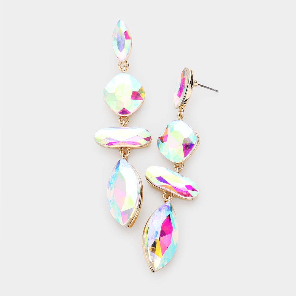 Marquise Crystal Drop Evening Earrings- 7 COLORS AVAILABLE!!