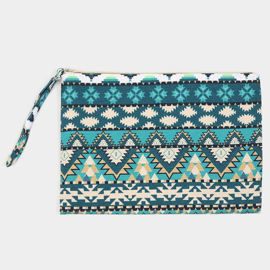 The Serena - Aztec Pattern Pouch Clutch Bag