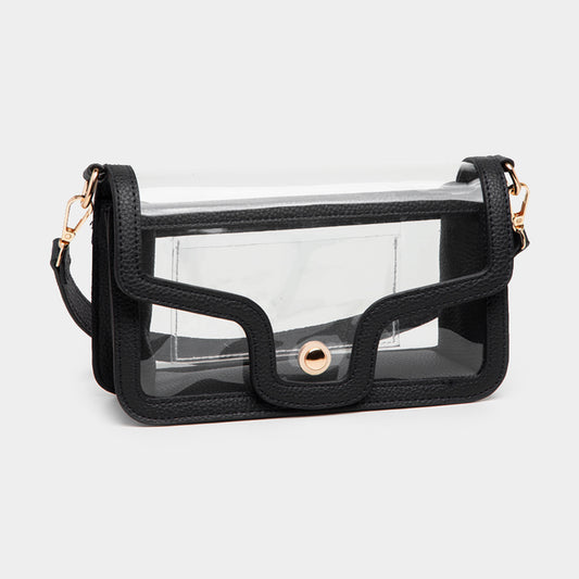 The Amber- Faux Leather Clear Rectangle Shoulder Bag- 10 COLORS AVAILABLE!!